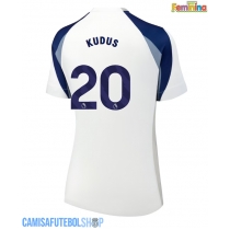Camisa de time de futebol Tottenham Hotspur Mohammed Kudus #20 Replicas 1º Equipamento Feminina 2025-26 Manga Curta